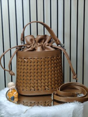 WOVEN BLISS (BROWN) (The Bucket Bag)