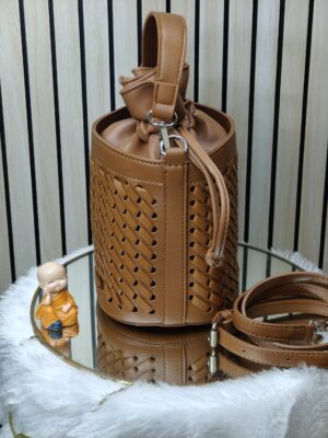 WOVEN BLISS (BROWN) (The Bucket Bag)