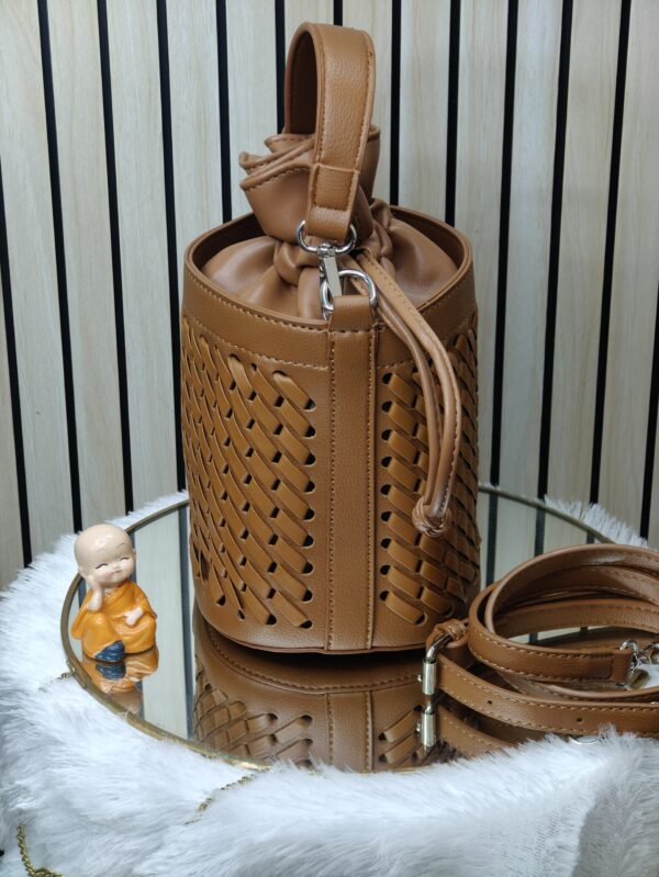 WOVEN BLISS (BROWN) (The Bucket Bag) - Image 2