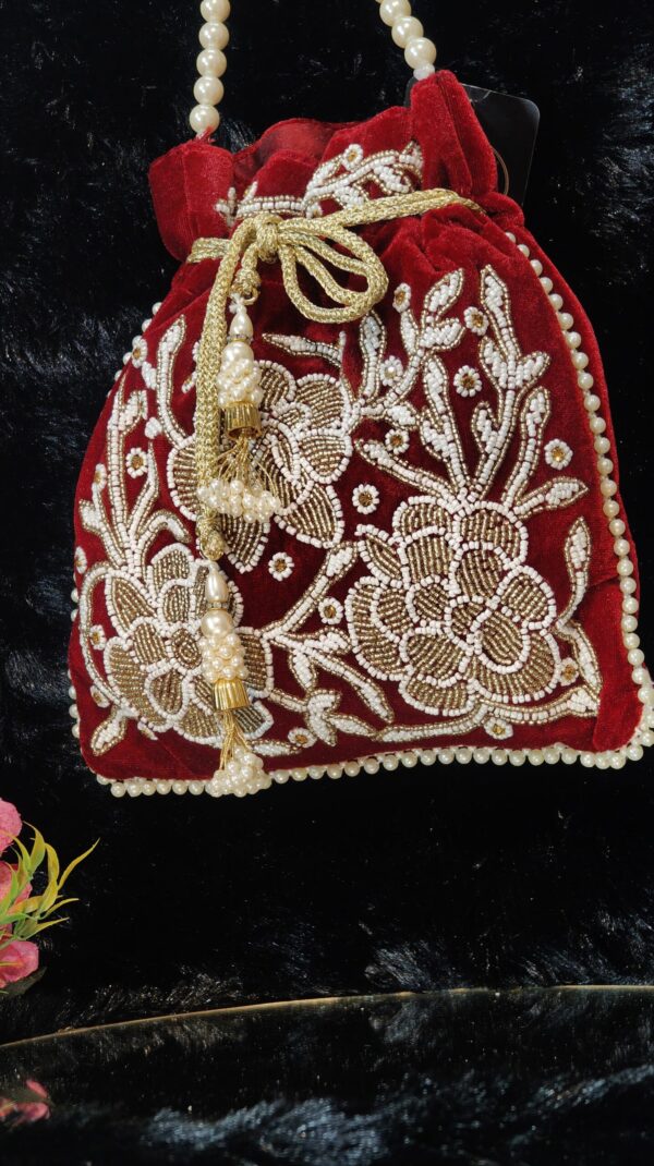 RIWAZ RESHAM (MEHROON) POTLI - Image 4