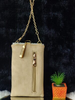 BEIGE MOTI LEHER PHONE SLING