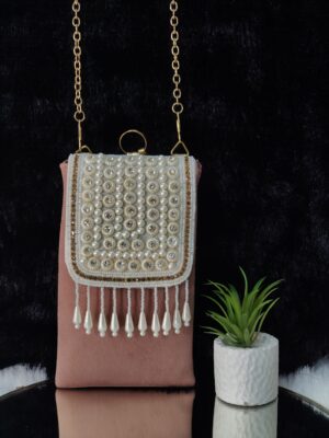 PINK MOTI LEHER PHONE SLING