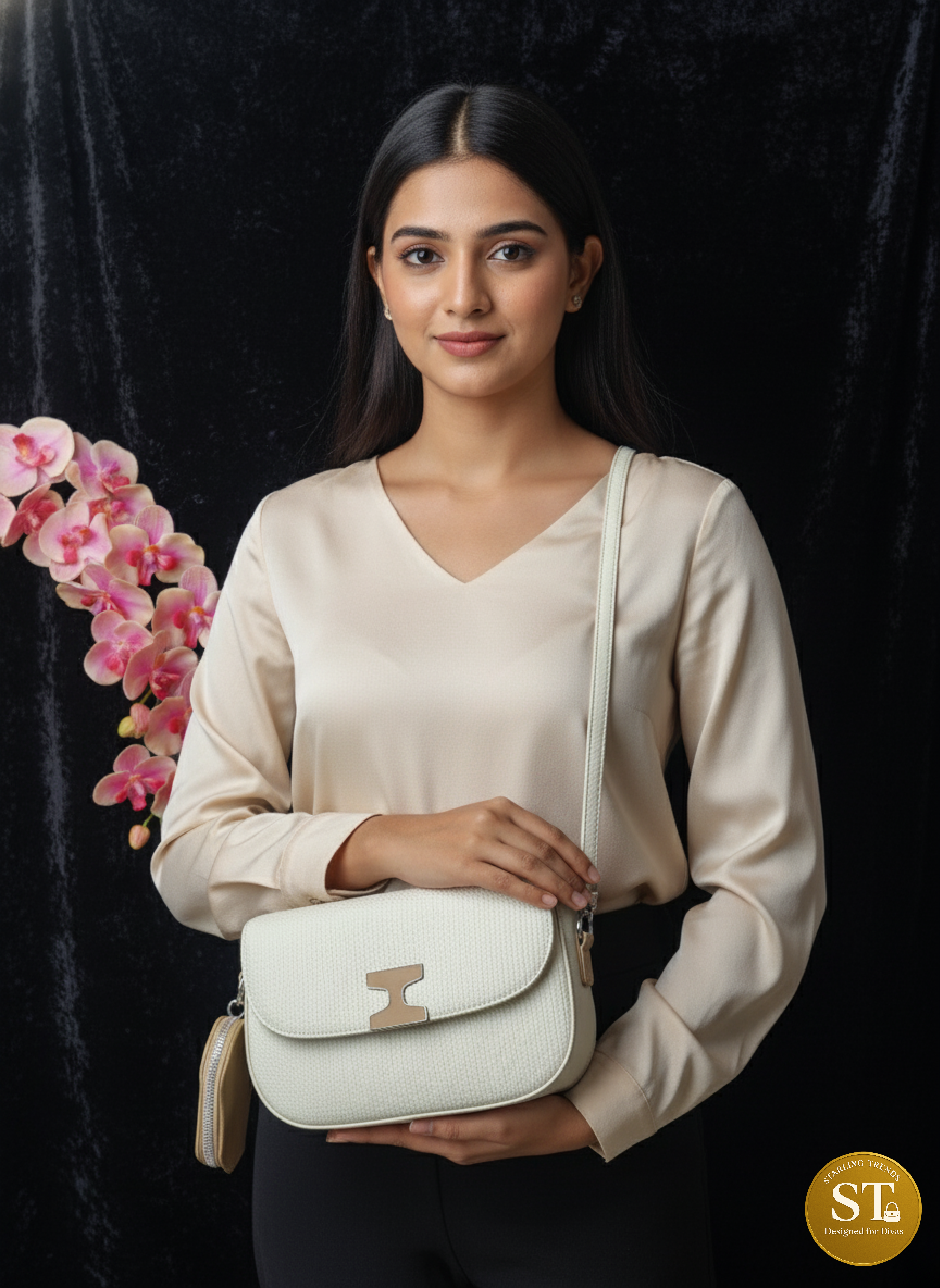 Cream Curve Crossbody