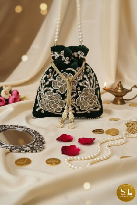 RIWAZ RESHAM (GREEN) POTLI