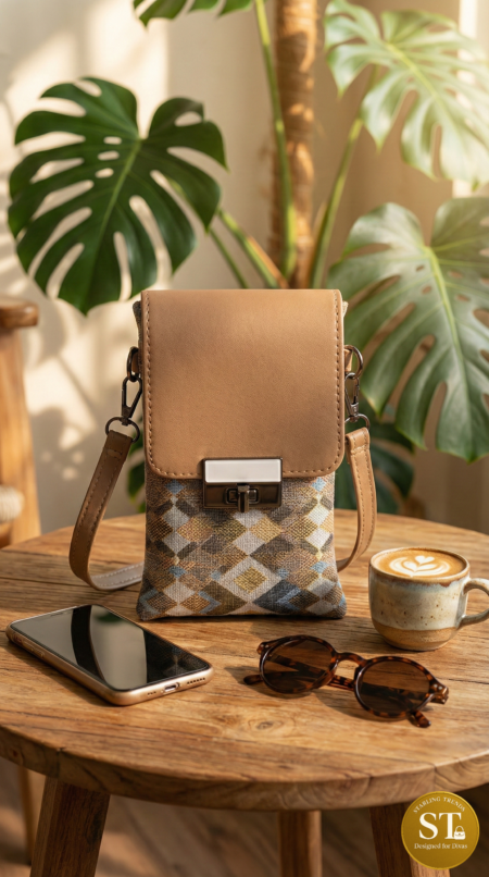 VEGAN LEATHER (BEIGE) PHONE SLING