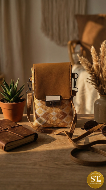 VEGAN LEATHER (TAN) PHONE SLING