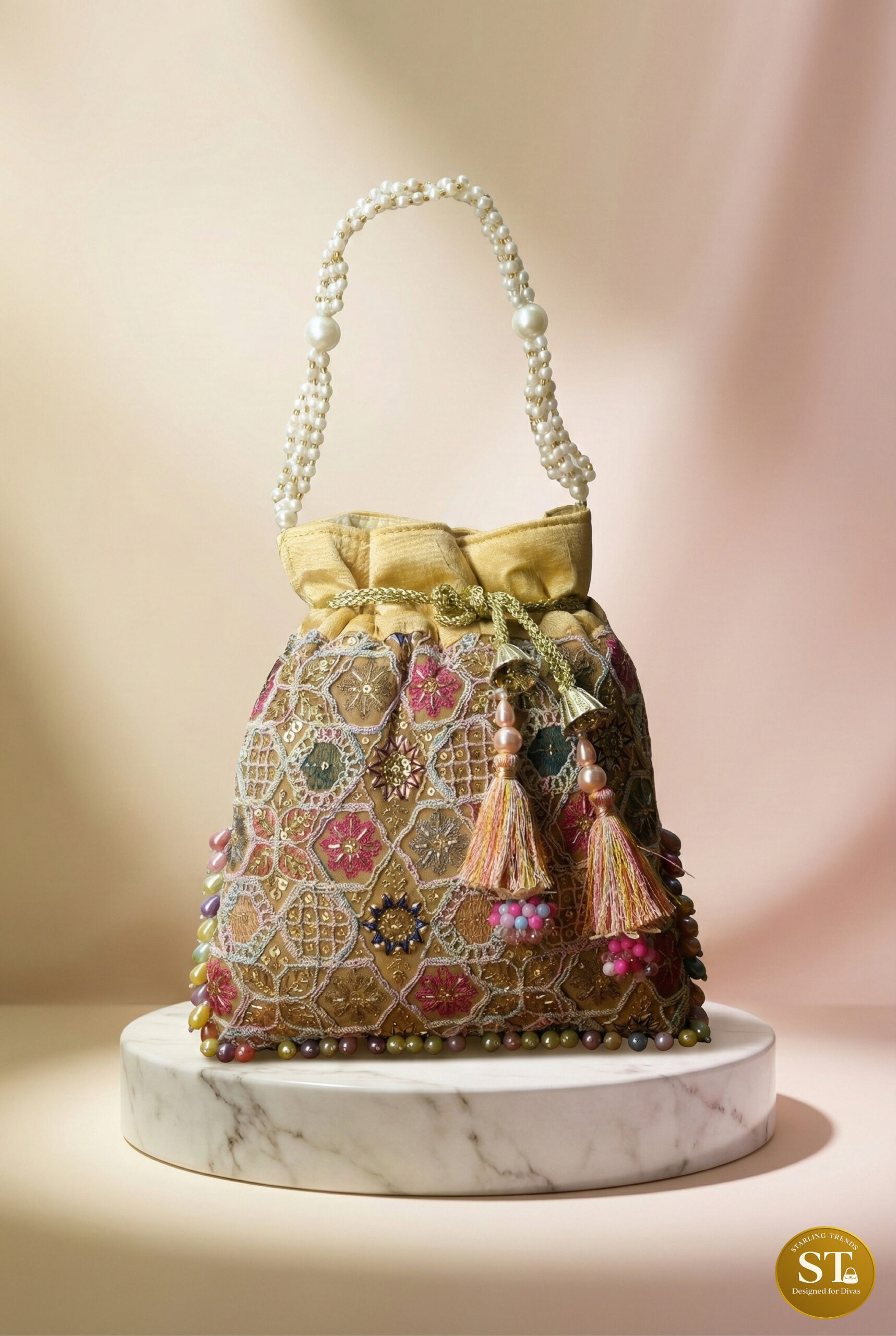 EMBROIDERY MULTI POTLI (GOLDEN) - Image 2