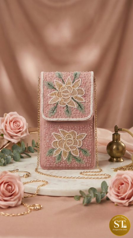 EMBROIDERY PHONE SLING (PINK)