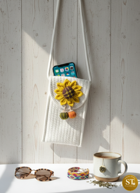 SOORAJ MUKHI PHONE SLING (CREME)