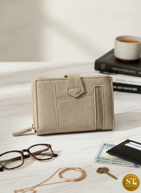 MINI ZIP WALLET (BEIGE)
