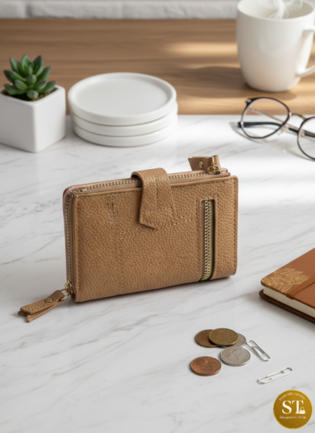 MINI ZIP WALLET (TAN)