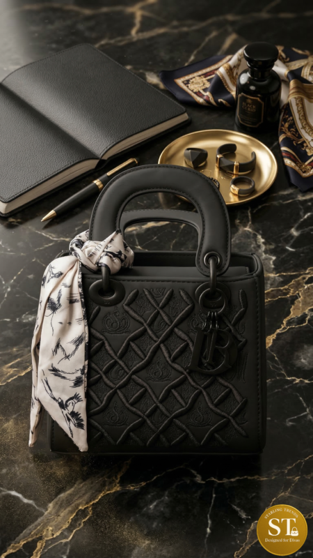 DIOR INSPIRED MATT HANDBAG (BLACK)