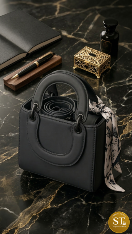 DIOR INSPIRED MATT HANDBAG (BLACK)