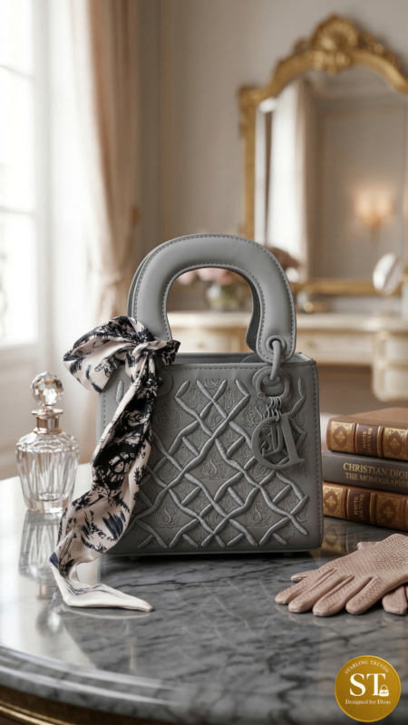 DIOR INSPIRED MATT HANDBAG (GREY)