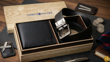 TOMMY CHOCO (BLACK) WALLET + BELT COMBO