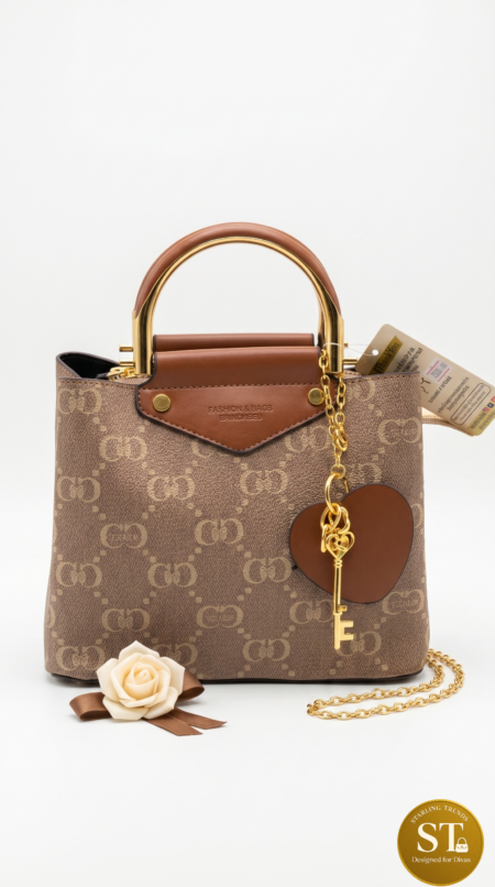 KEY CHARM MINI HANDBAG BROWN
