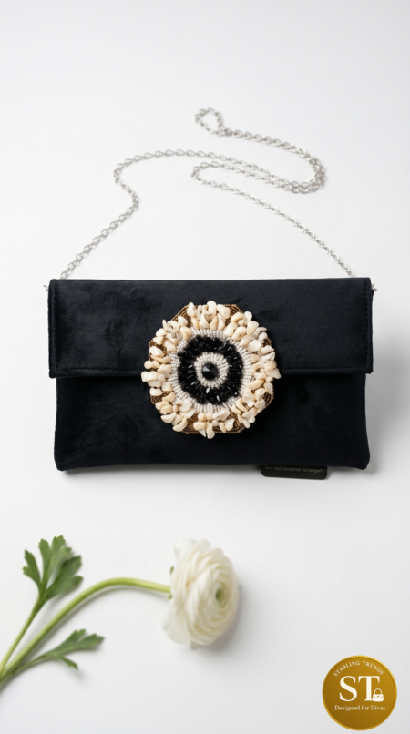 Velvet Noor Clutch BLACK
