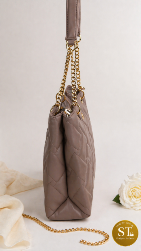 COACH INSP Classic Quilt TOTE Mushroom Brown