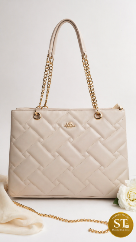 COACH INSPIRED Classic Quilt TOTE CRÈME