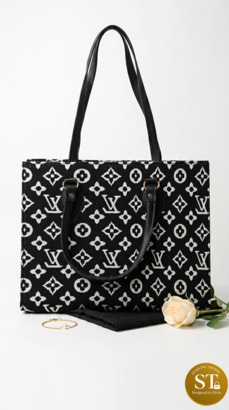 LV INSPIRED Black Signature Tote