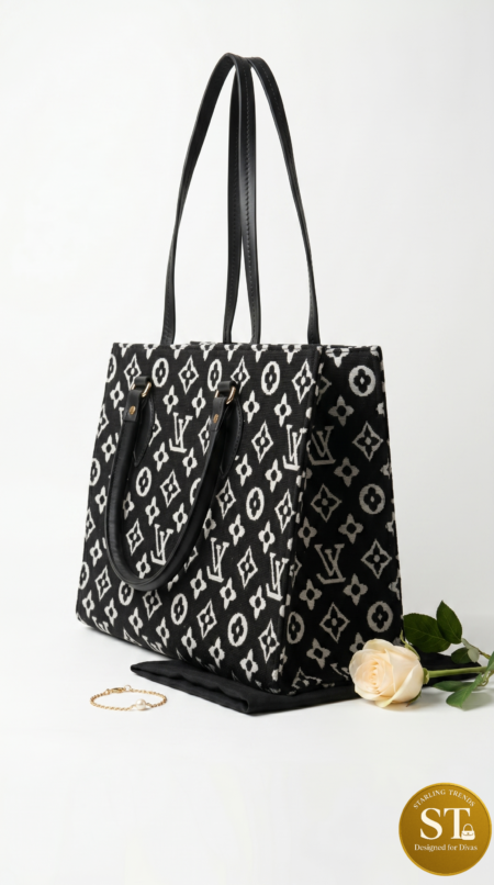 LV INSPIRED Black Signature Tote