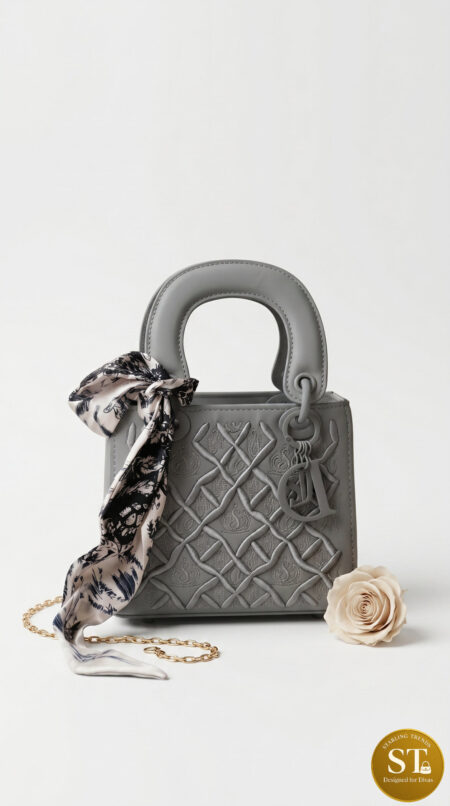 DIOR INSPIRED MATT HANDBAG (GREY)