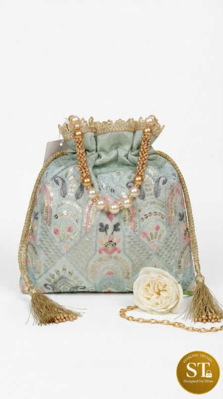 KARIGARI KNOT (MINT BLUE) POTLI
