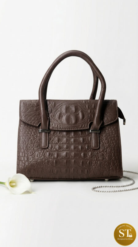 LEATHER LUSH LOOK Handbag (MUSE BROWN)