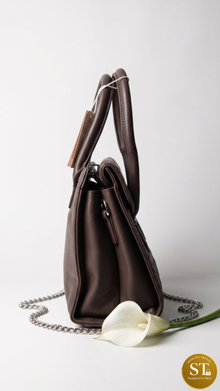 LEATHER LUSH LOOK Handbag (MUSE BROWN)