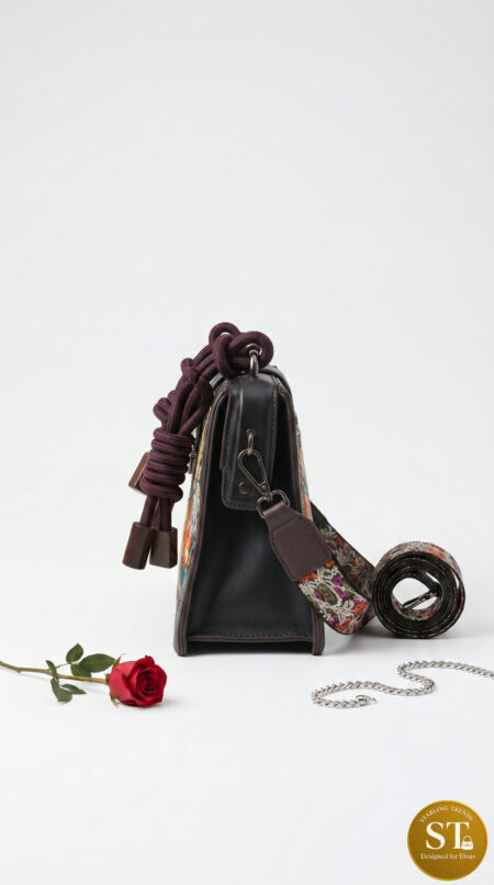 HERITAGE EMBROIDERY Handbag (COAL BLACK)
