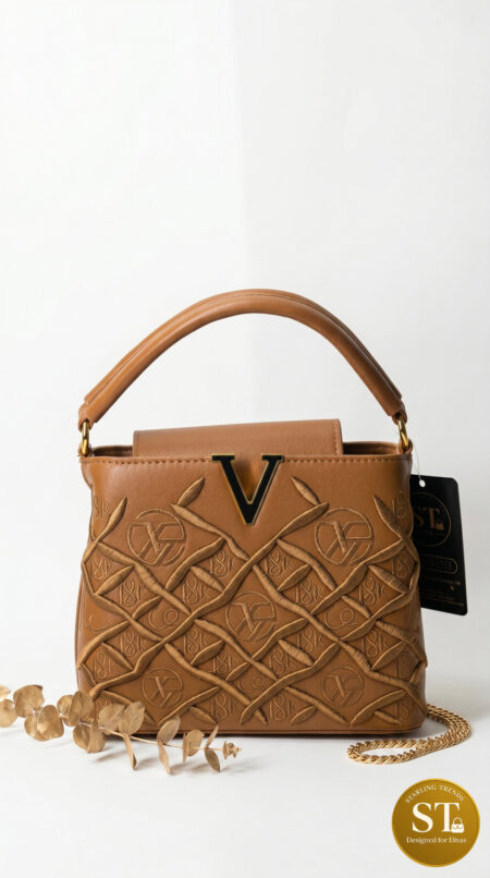 LV INSPIRED Snow Sling Bag (TAN)
