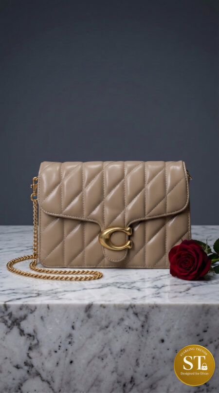 COACH INSPIRED QUILTED BLUSH (KHAKEE) Sling Bag