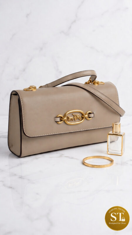 Coach Inspired Signature Link Sling Bag (Khakee)