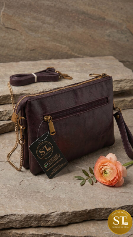 Royal Elephant Charm Sling Bag (CHERRY)