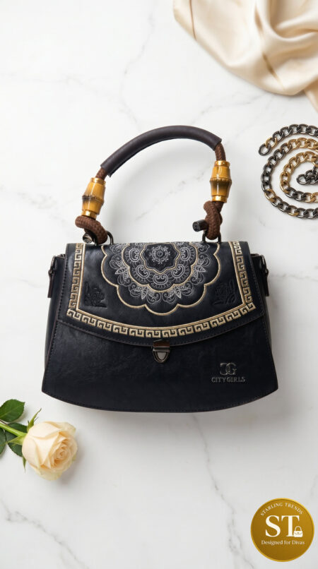 Walnut Elegance (BLACK) Handbag