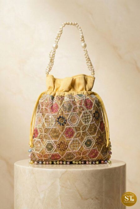 EMBROIDERY MULTI POTLI (GOLDEN)