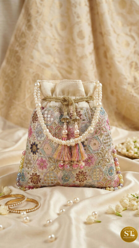 EMBROIDERY MULTI POTLI (OFF WHITE)