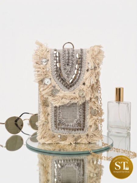 BOHO TRIBAL PHONE SLING (GREY)