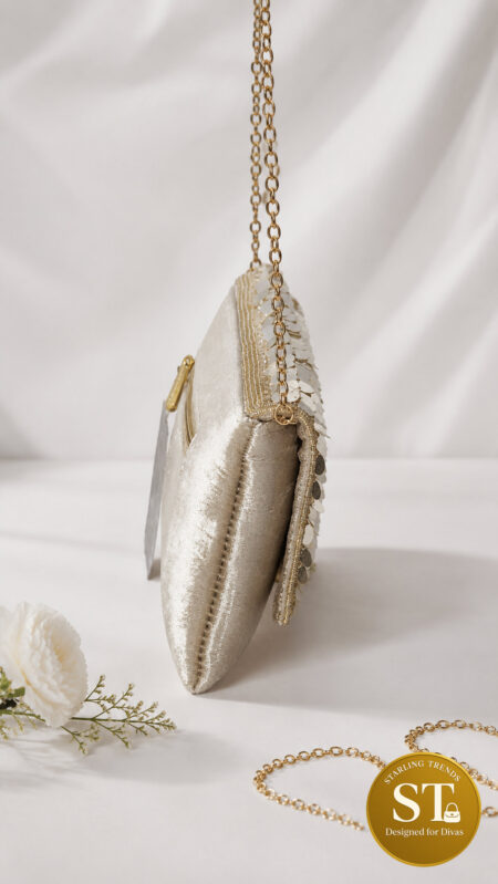 Glitter Veil envelope clutch (Gold)
