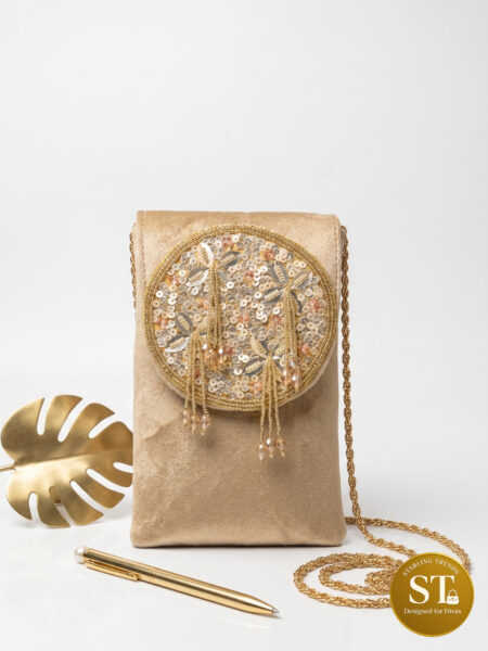 NAZAKAT TAARE PHONE SLING (BEIGE)