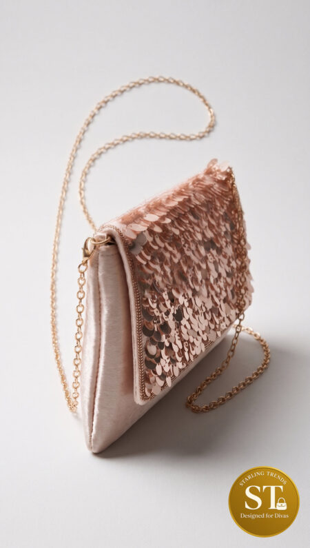 Glitter Veil envelope clutch (Pink)