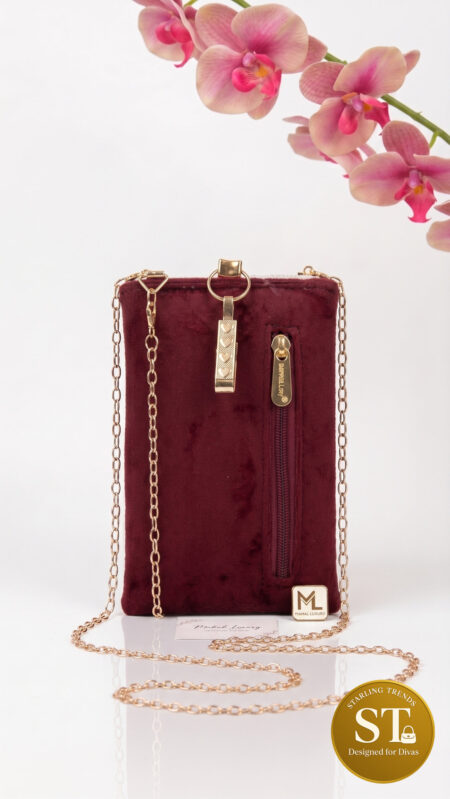 GHOOMAR SITAARE PHONE SLING (MEHROON)