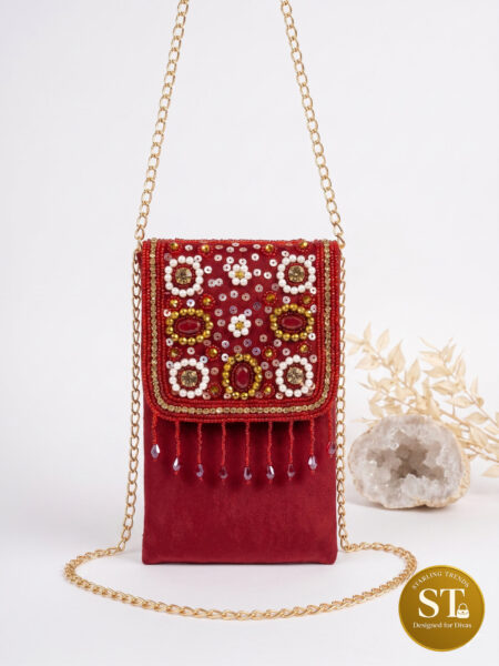 Shahzadi Phone Sling (MAROON)