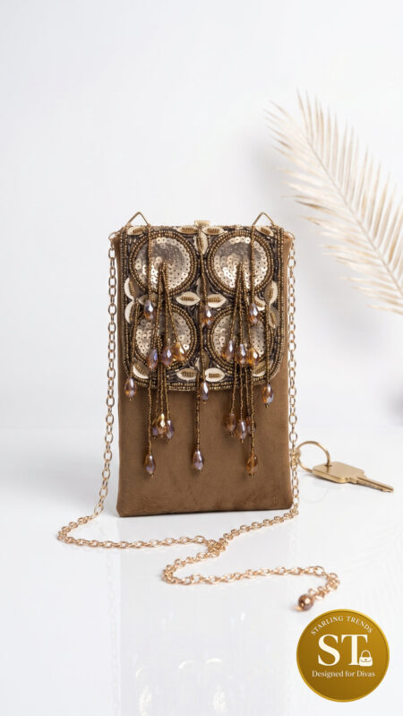 PALKI POUCH PHONE SLING (TAN)