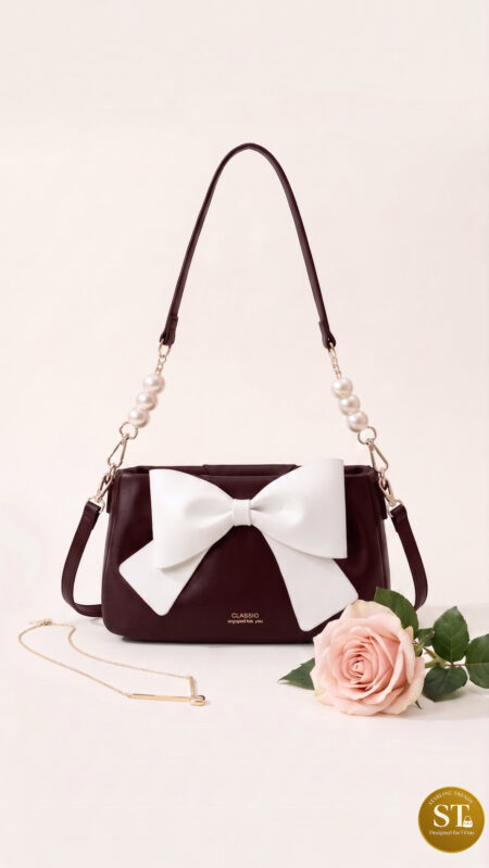CLASSIC BOW BAG (RED WINE) SLING BAG
