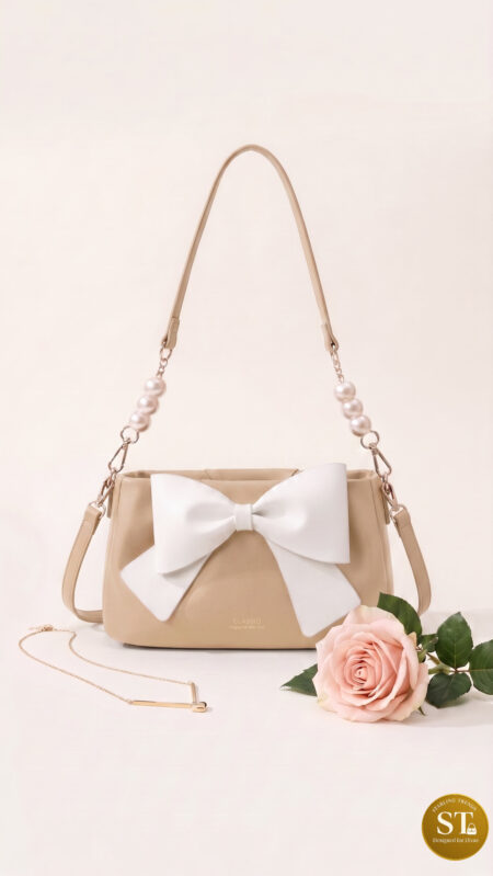 CLASSIC BOW BAG (BEIGE) SLING BAG