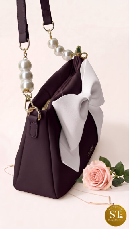 CLASSIC BOW BAG (RED WINE) SLING BAG