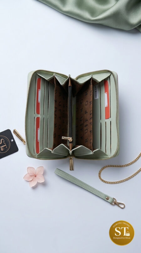 Crystal Fold WOMEN’S WALLET (CARDAMOM GREEN)