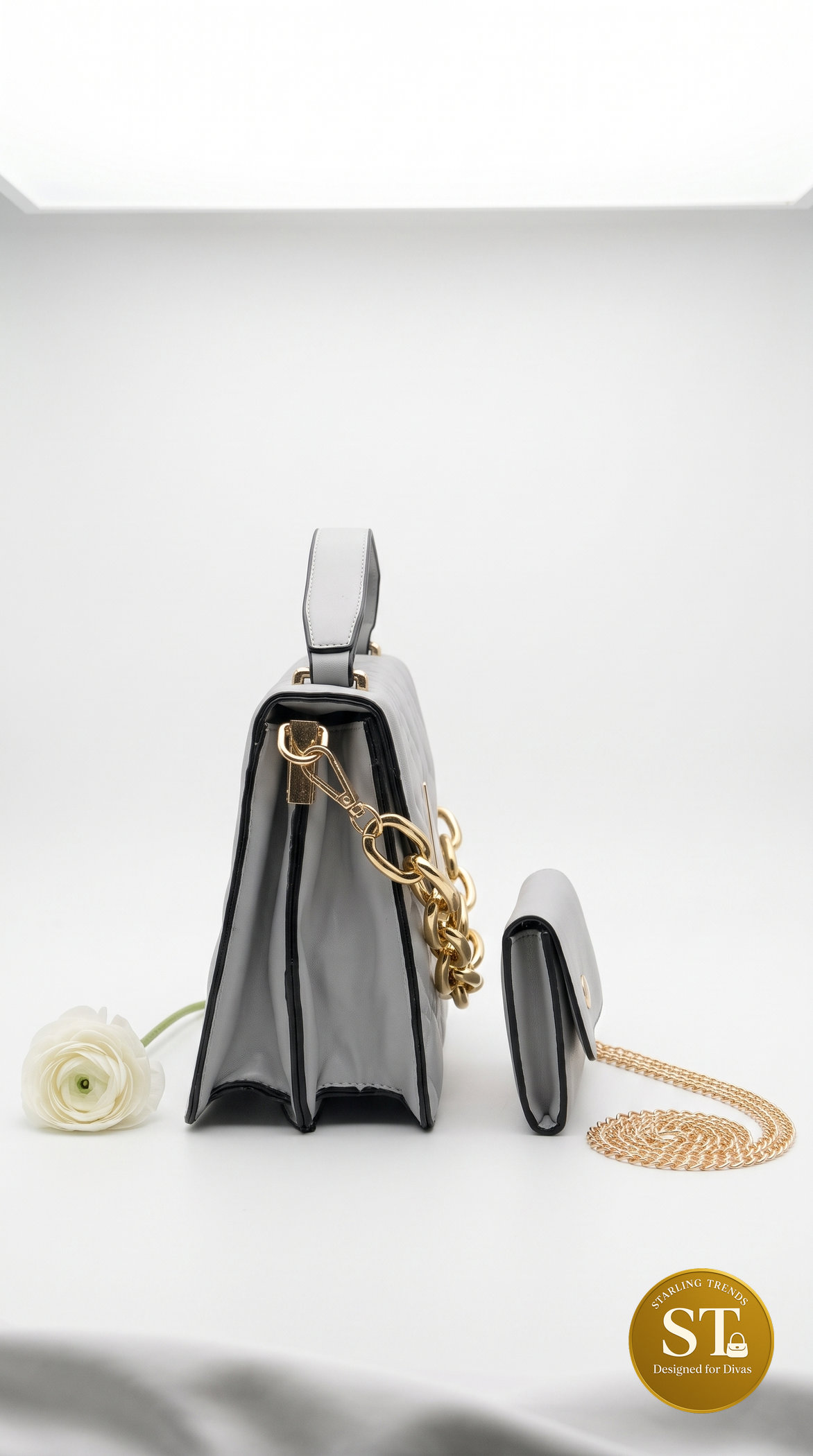 Grace Chain Sling Bag (grey) - Image 2