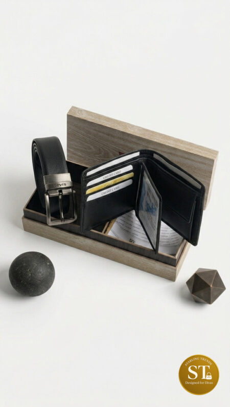 LEVI’S INSPIRED MEN’S BELT & WALLET COMBO (BLACK)
